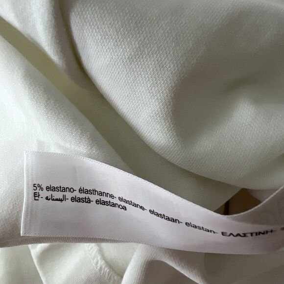 Massimo Dutti Sweater Women Medium Ivory Puff Long Sleeve Stretch Pullover - Picture 7 of 16